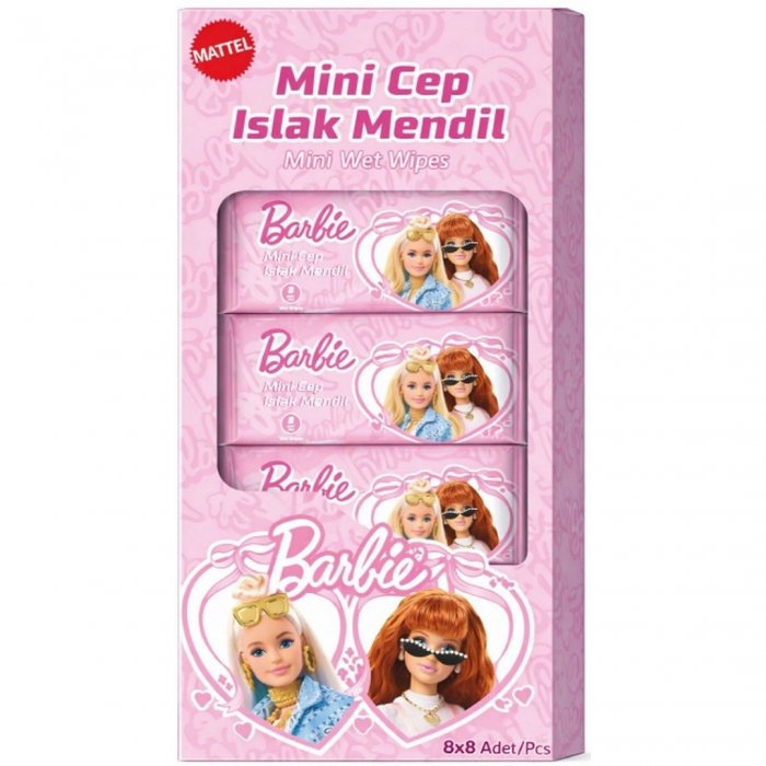 Barbie Islak Mini Cep Mendili 8'li